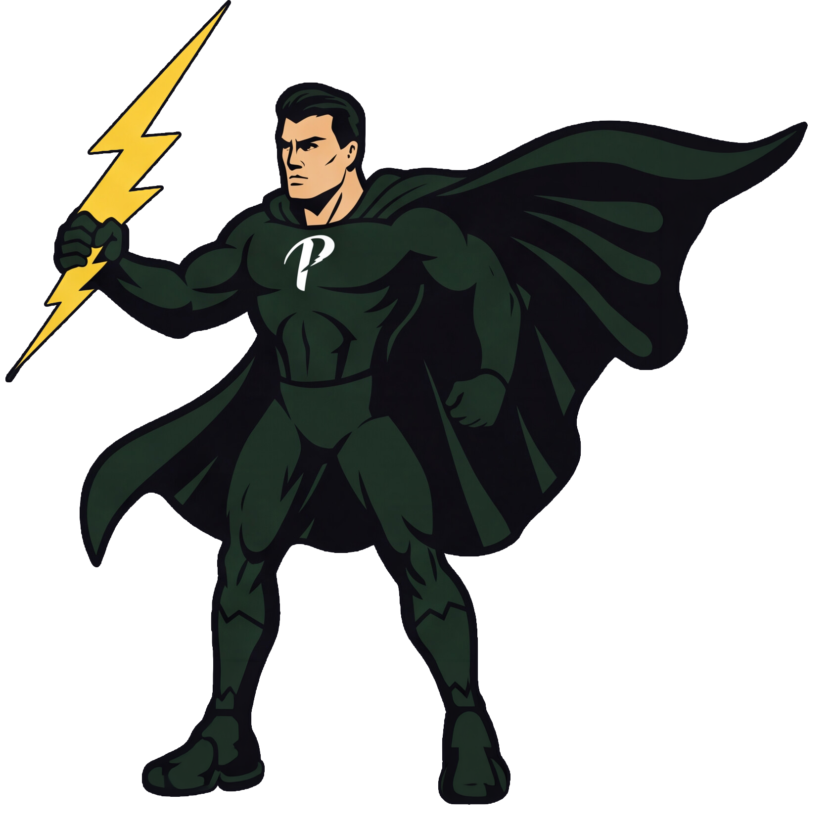 Captain Current, the Perkin Electrical Services mascot