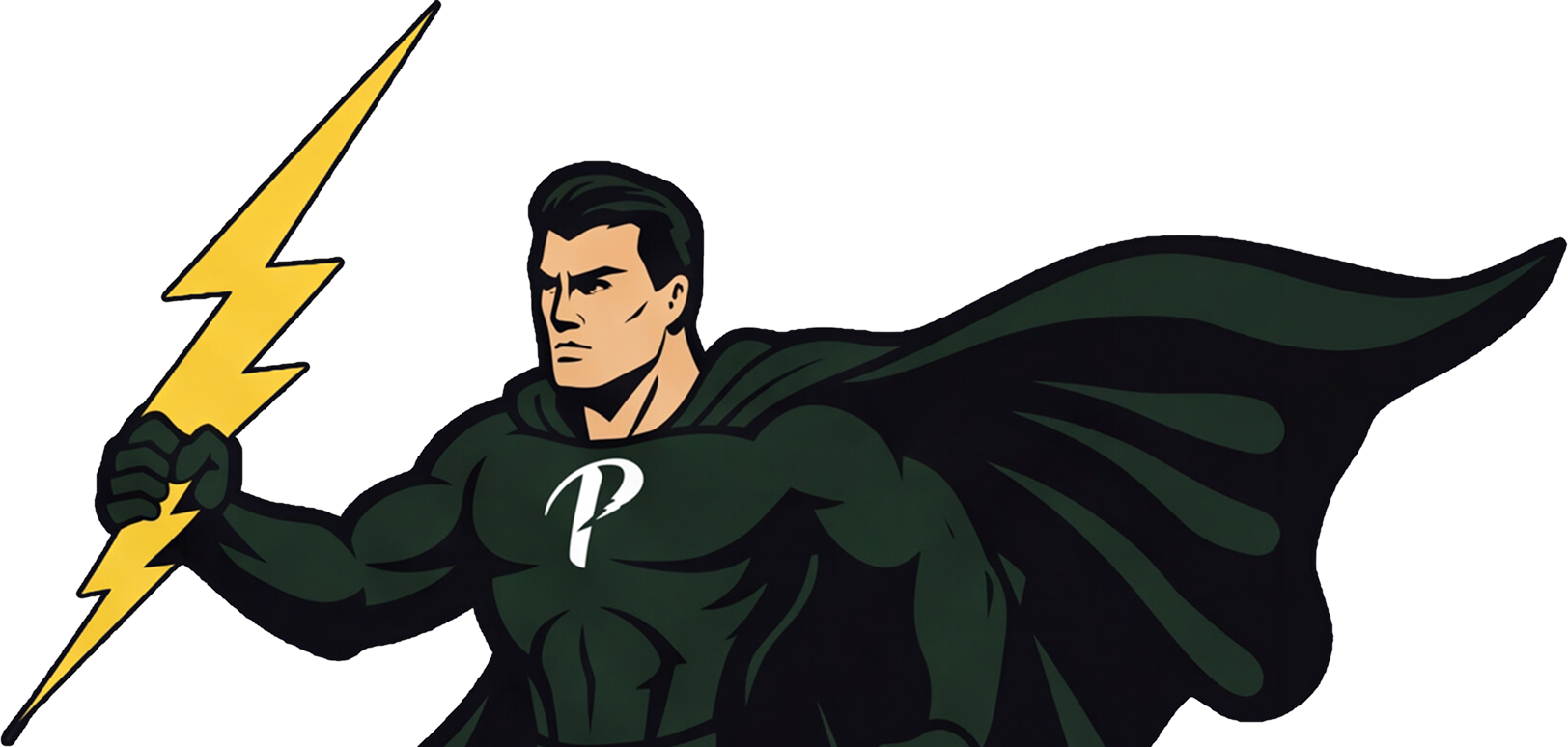 Captain Current, the Perkin Electrical Services mascot serving Electrical Panel Upgrades, Repairs, and Replacements in Round Rock & Austin