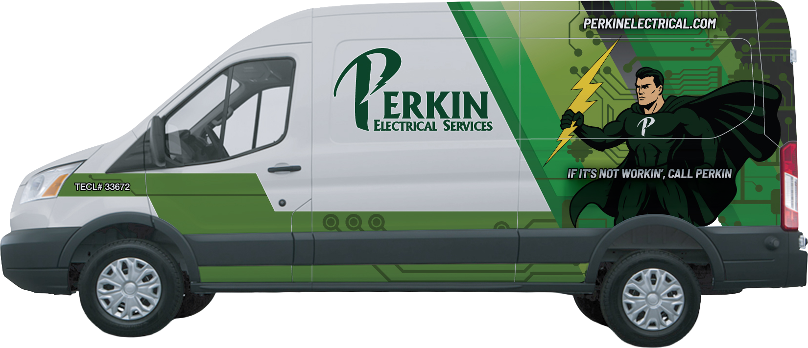 Perkin Electrical Services branded service van