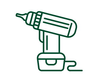 Icon depicting the installation of a chandelier