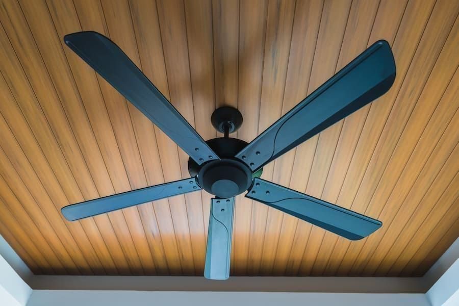 Installed ceiling fan